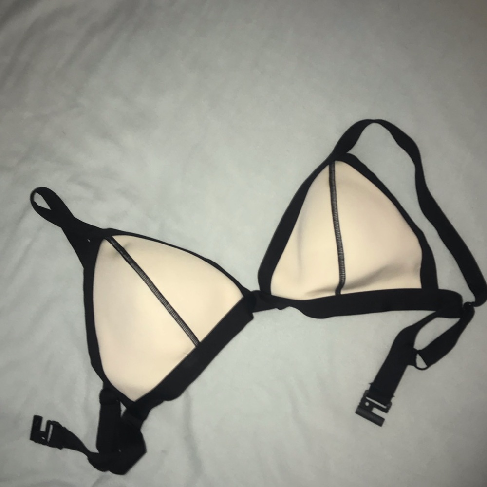 White and black bikini top